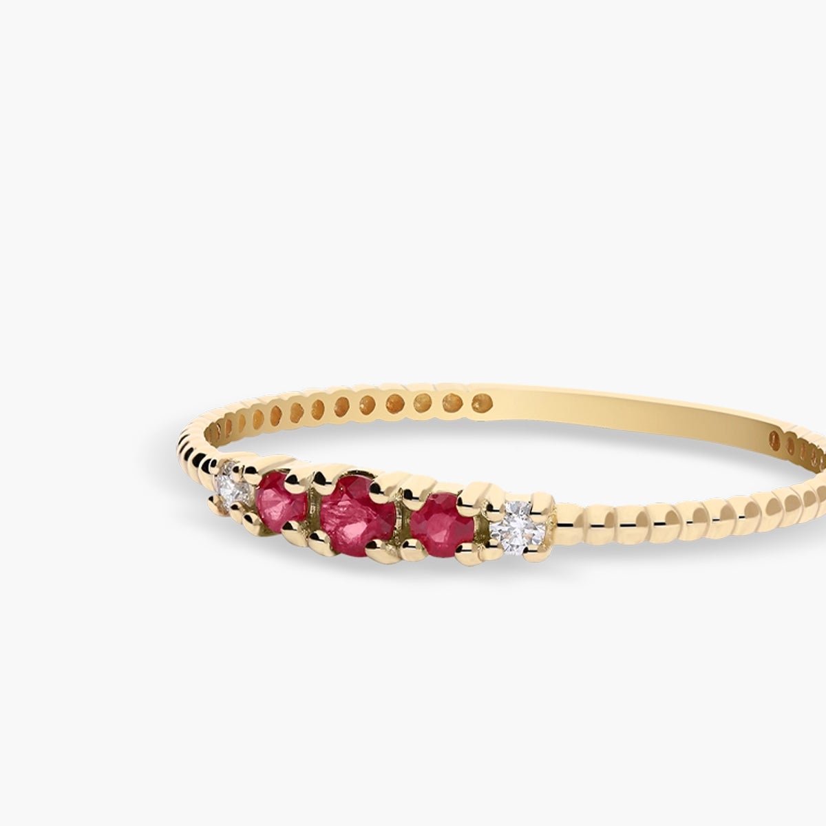 Anillo de oro 18K diamante natural 0.03 ct. 