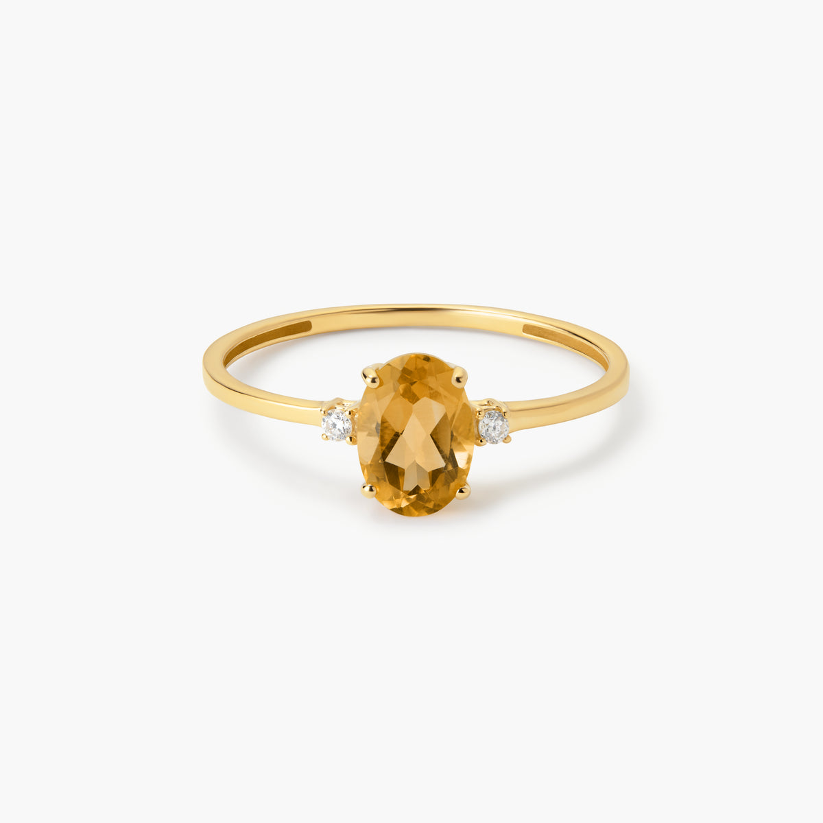 Anillo de oro 18K diamante natural 0.036 ct.