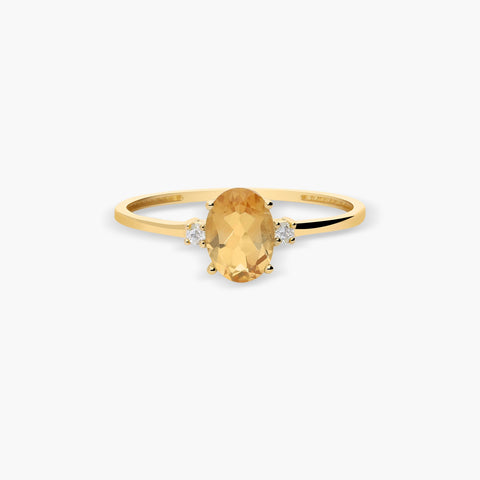 Anillo de oro 18K diamante natural 0.036 ct.