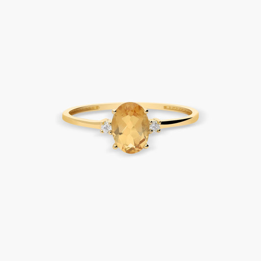 Anillo de oro 18K diamante natural 0.036 ct.
