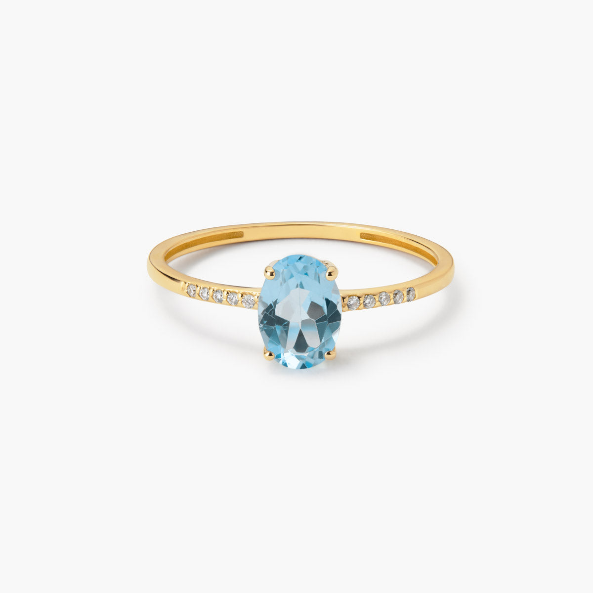 Anillo de oro 18K diamante natural 0.05 ct.