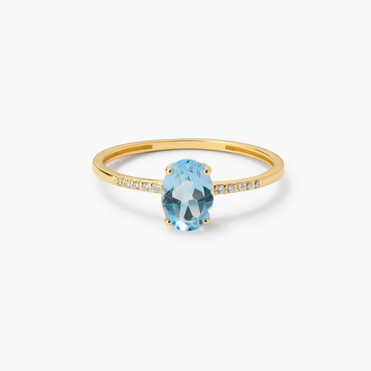 Anillo de oro 18K diamante natural 0.05 ct.