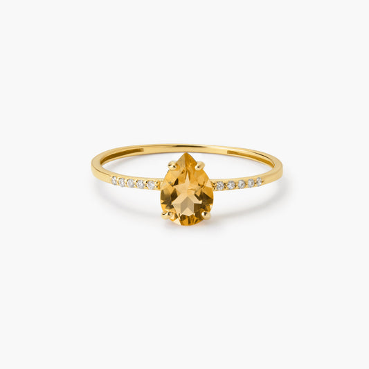 Anillo de oro 18K diamante natural 0.05 ct.