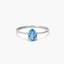Anillo de oro blanco 18K diamante natural 0.04 ct.