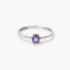Anillo de oro blanco 18K diamante natural 0.032 ct.