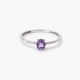 Anillo de oro blanco 18K diamante natural 0.032 ct.