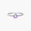 Anillo de oro blanco 18K diamante natural 0.03 ct.
