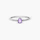 Anillo de oro blanco 18K diamante natural 0.03 ct.