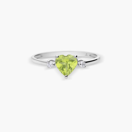 Anillo de oro blanco 18K diamante natural 0.035 ct. 
