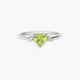 Anillo de oro blanco 18K diamante natural 0.035 ct. 