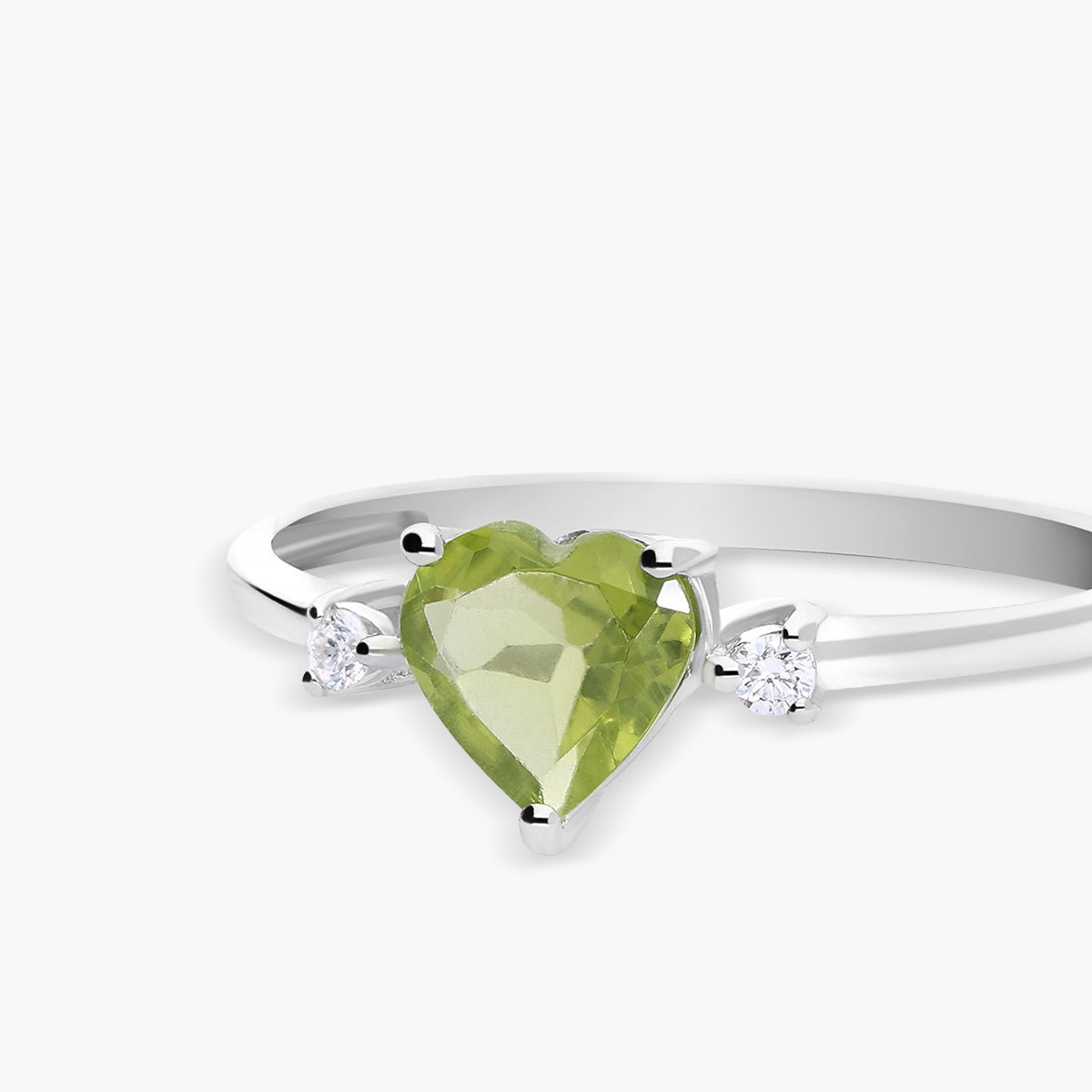 Anillo de oro blanco 18K diamante natural 0.035 ct. 