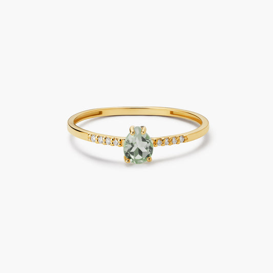 Anillo de oro 18K diamante natural 0.032 ct.