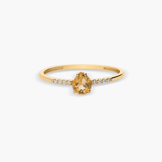 Anillo de oro 18K diamante natural 0.032 ct.
