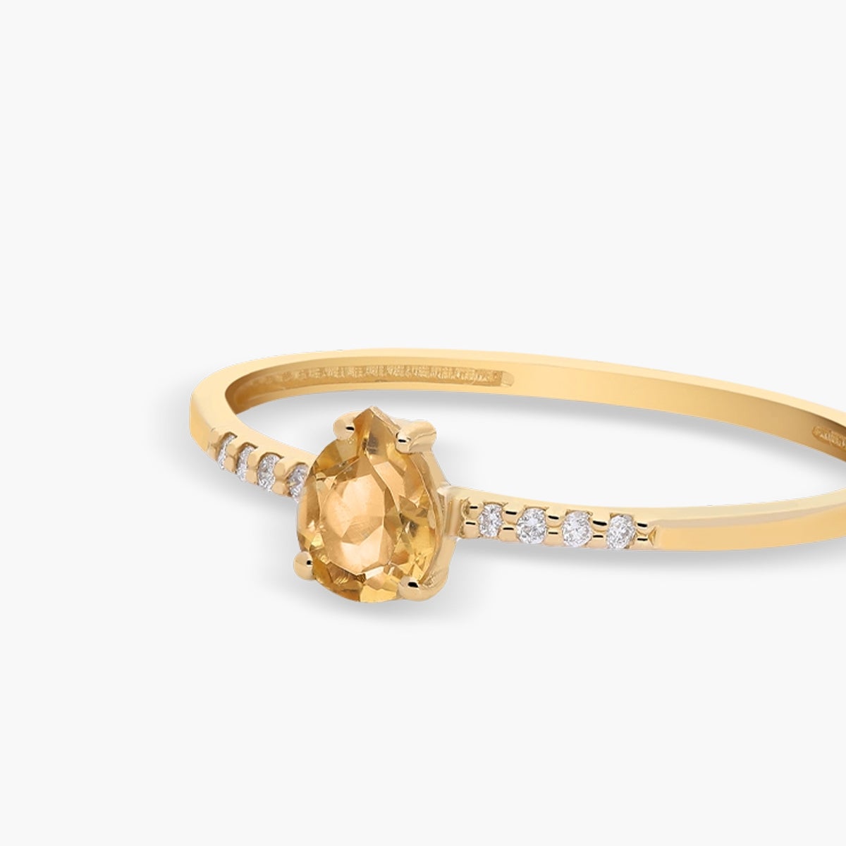 Anillo de oro 18K diamante natural 0.032 ct.