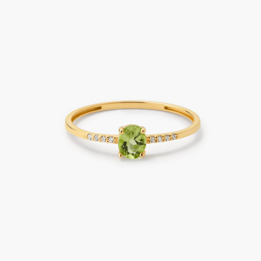 Anillo de oro 18K diamante natural 0.032 ct.