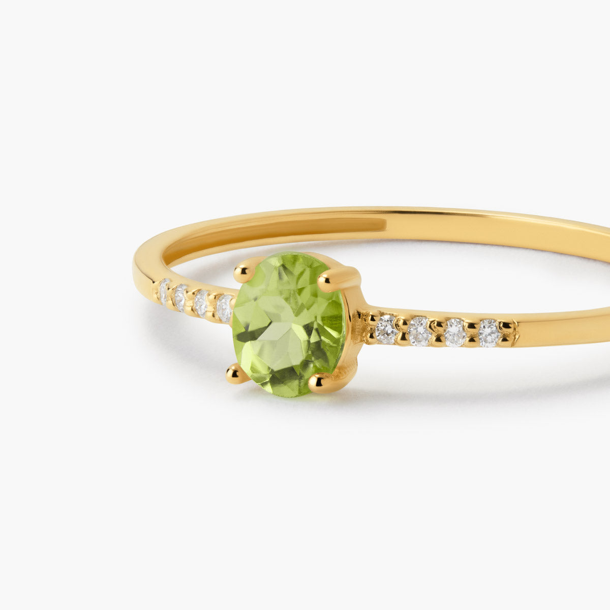Anillo de oro 18K diamante natural 0.032 ct.