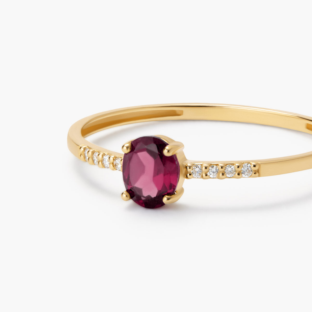 Anillo de oro 18K diamante natural 0.032 ct.