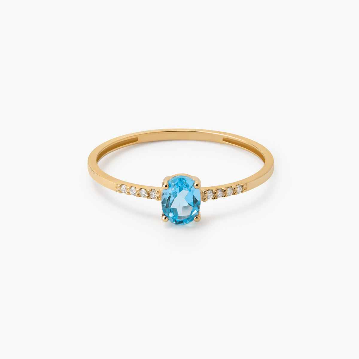 Anillo de oro 18K diamante natural 0.032 ct. 