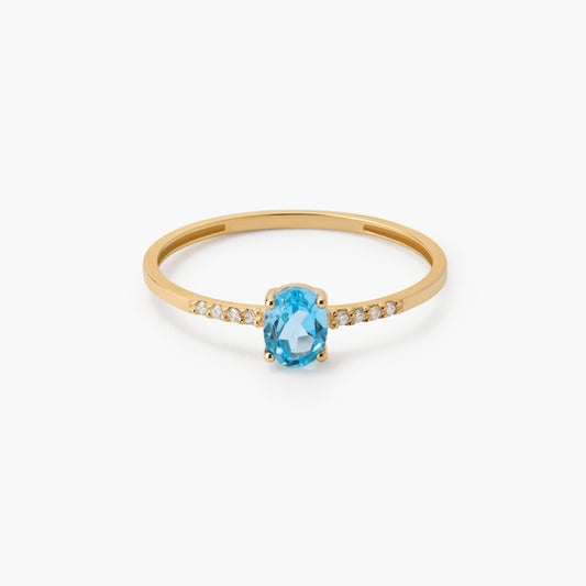 Anillo de oro 18K diamante natural 0.032 ct. 