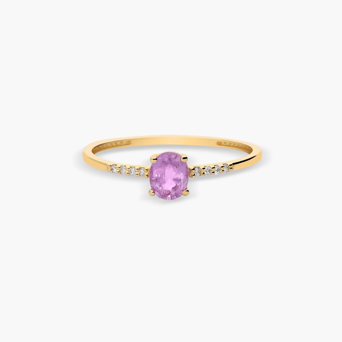 Anillo de oro 18K diamante natural 0.032 ct. 