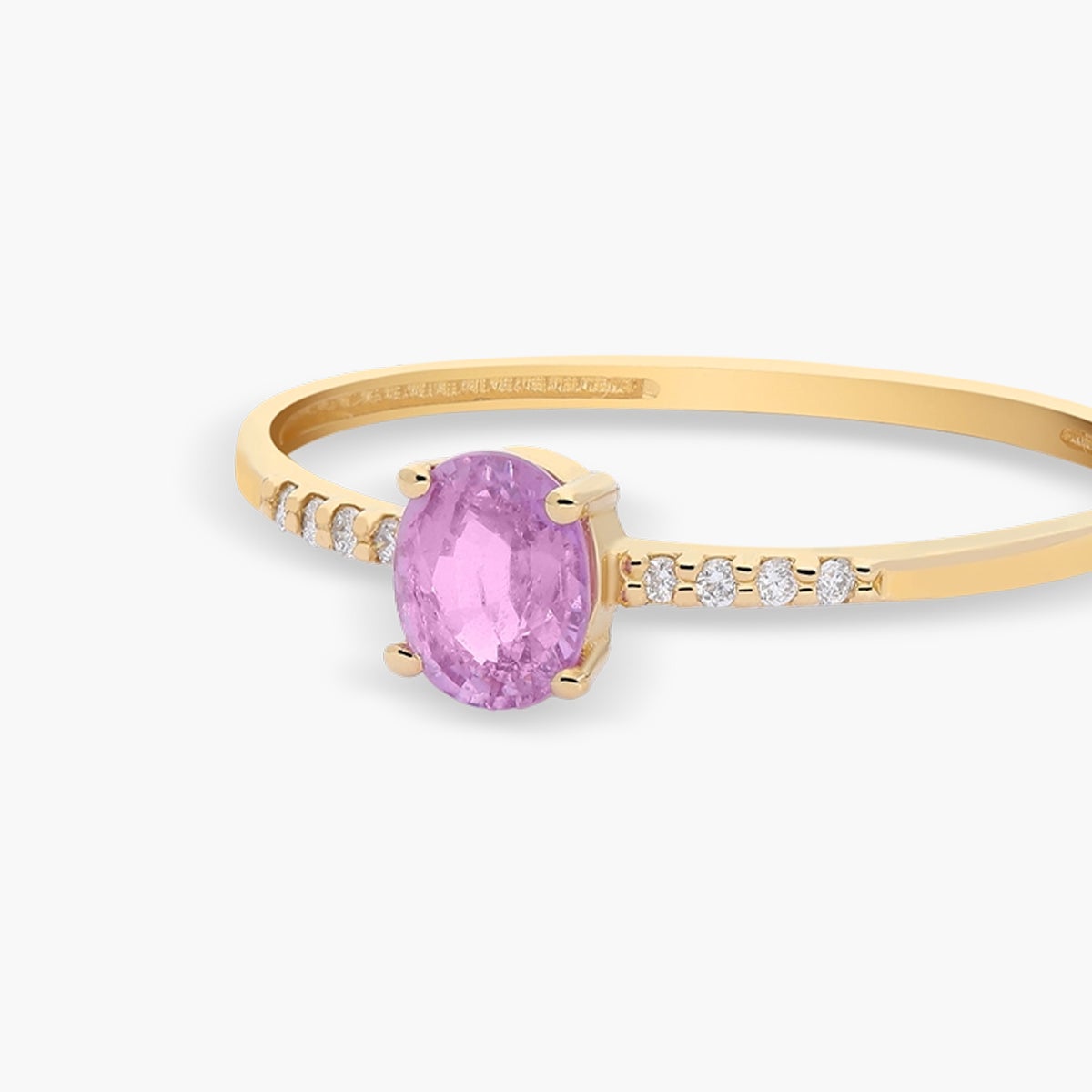 Anillo de oro 18K diamante natural 0.032 ct. 