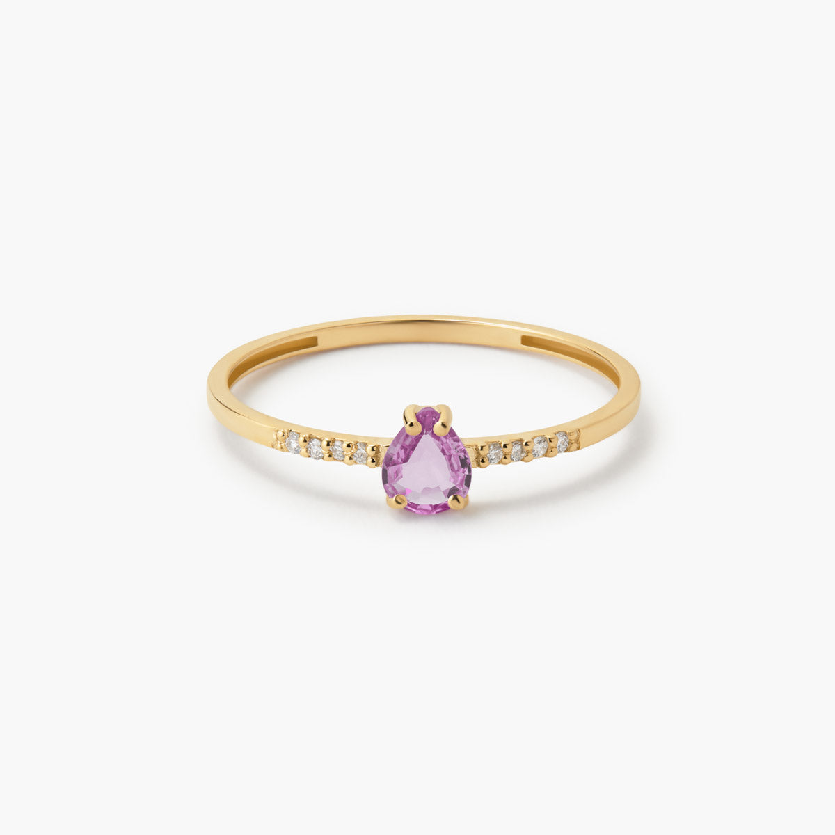 Anillo de oro 18K diamante natural 0.032 ct.