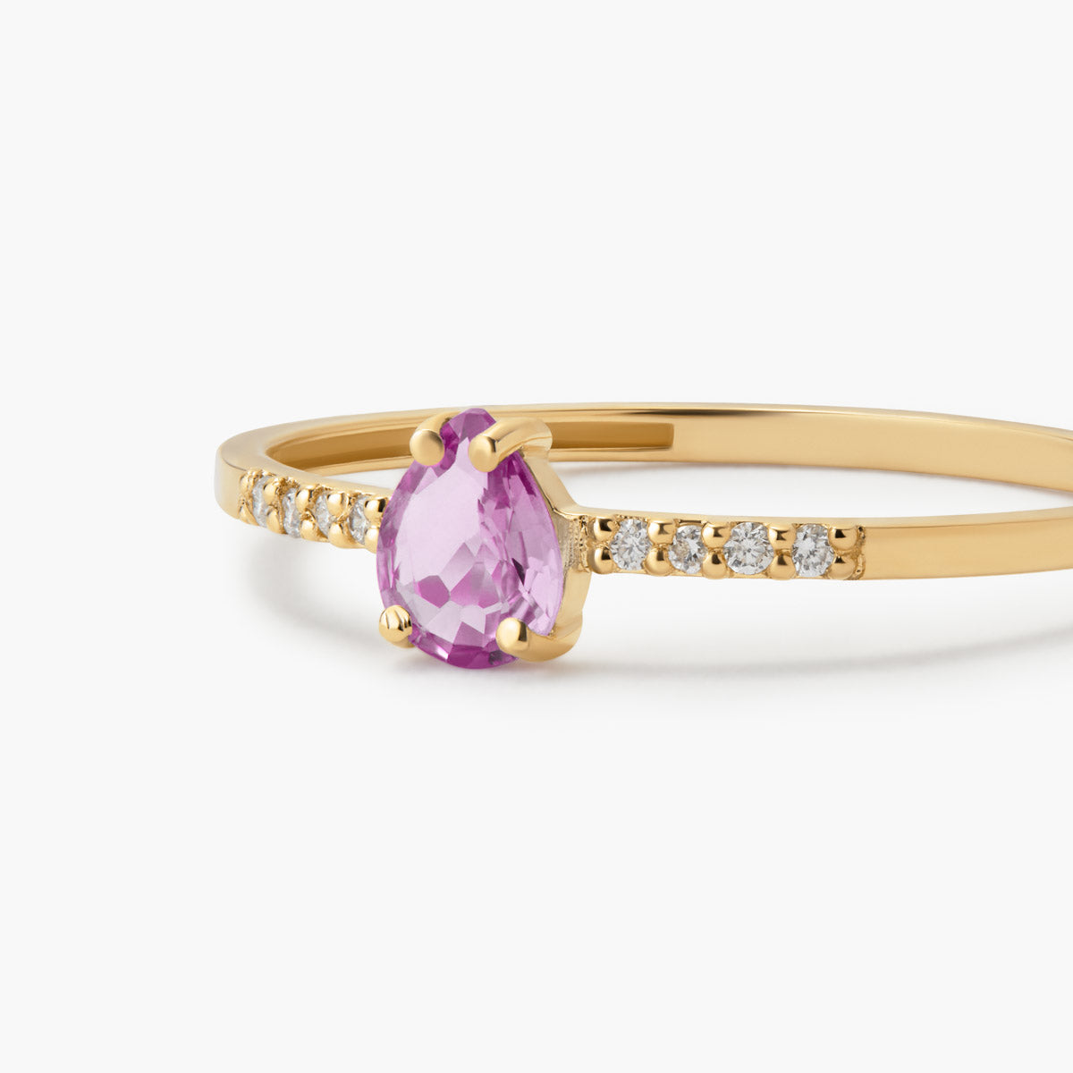 Anillo de oro 18K diamante natural 0.032 ct.
