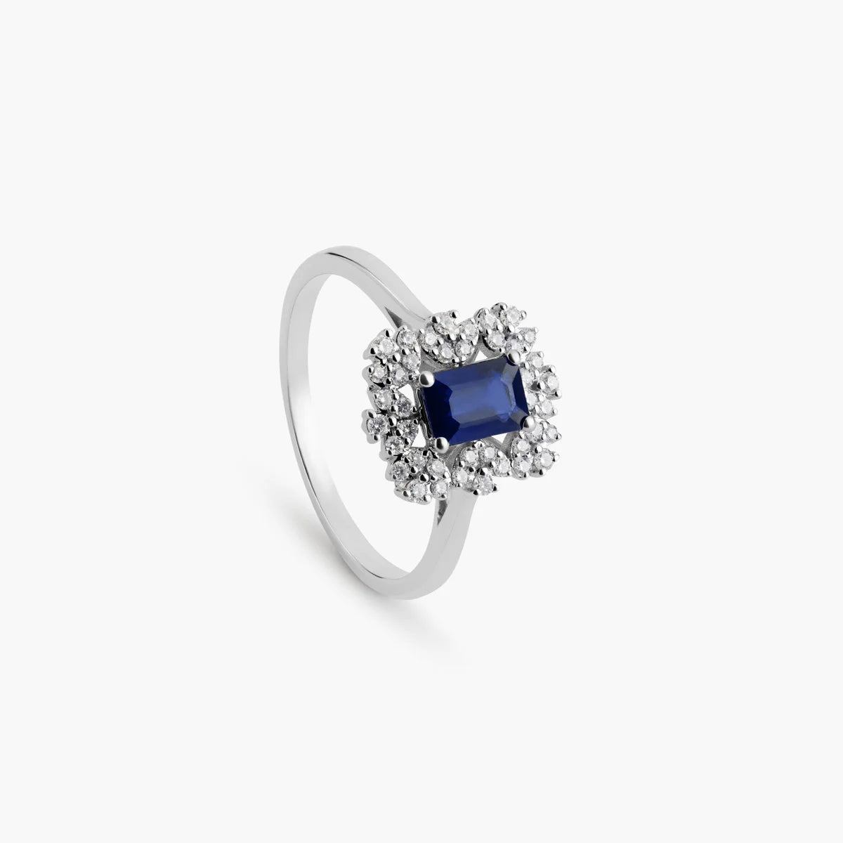 Anillo de oro blanco 18K diamante natural 0.22 ct. JAIPUR CELESTIA