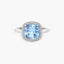 Anillo de oro blanco 18K diamante natural 0.14 ct. 