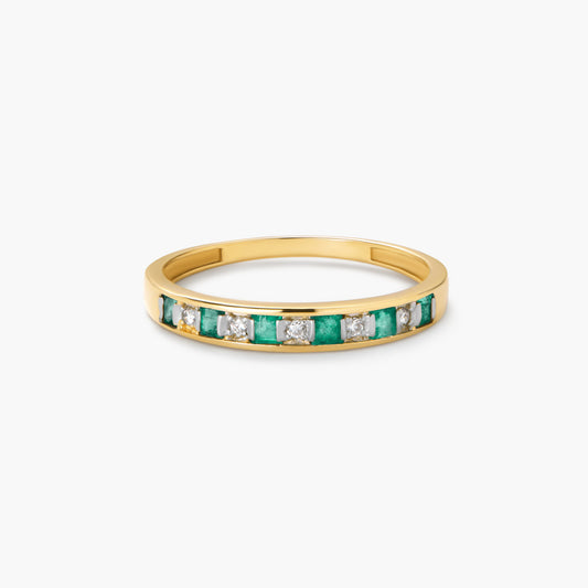 Anillo de oro 18K diamante natural 0.04 ct.