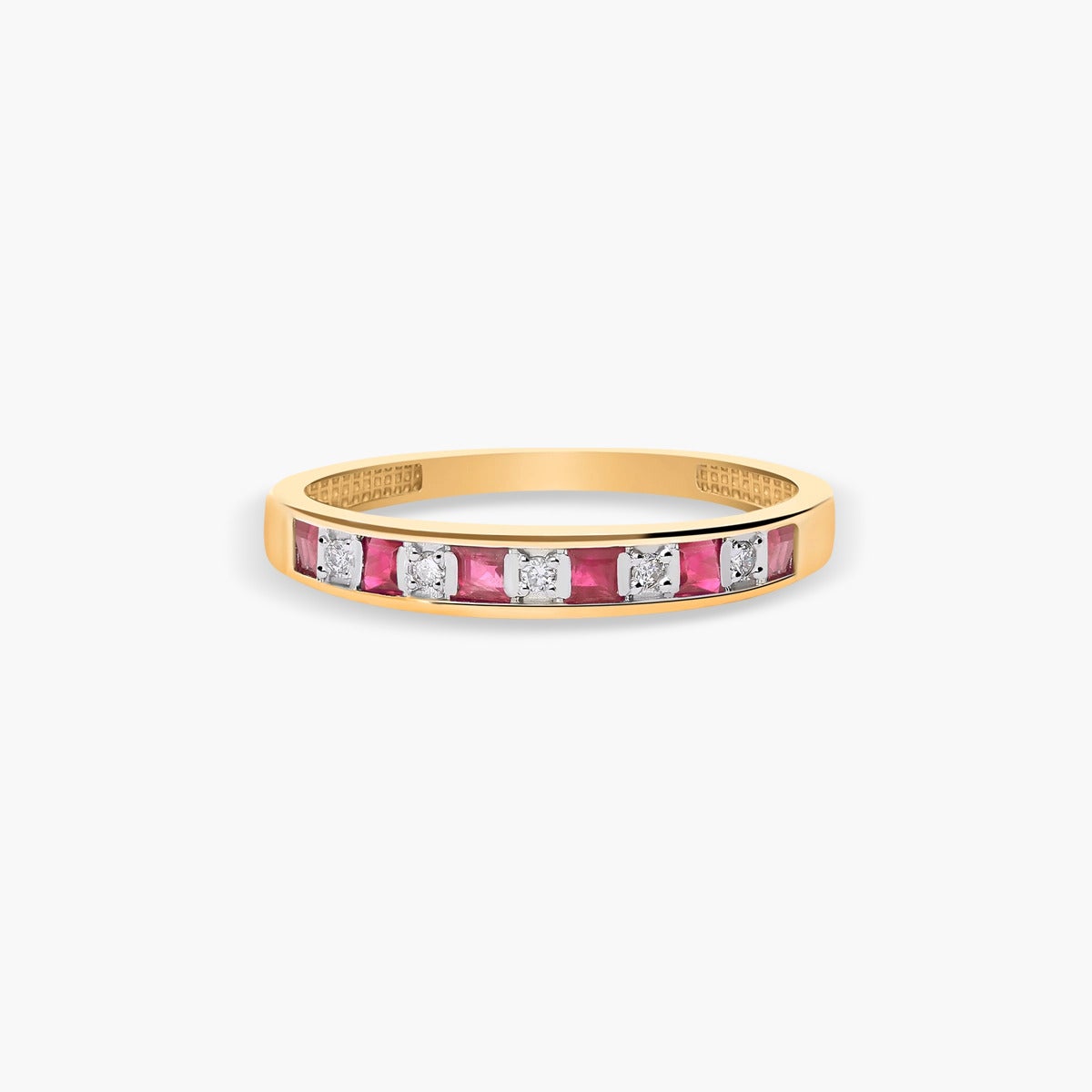 Anillo de oro 18K diamante natural 0.04 ct. 