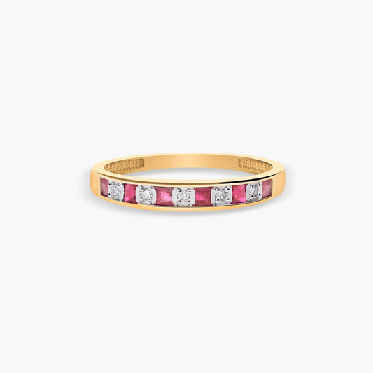 Anillo de oro 18K diamante natural 0.04 ct. 