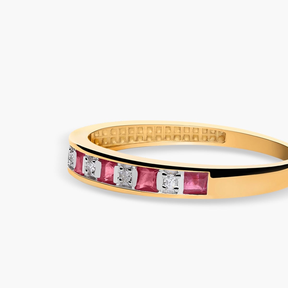 Anillo de oro 18K diamante natural 0.04 ct. 