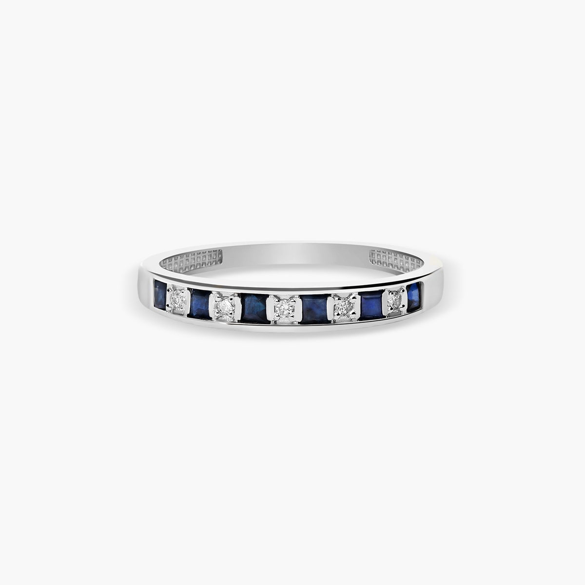 Anillo de oro blanco 18K diamante natural 0.04 ct.