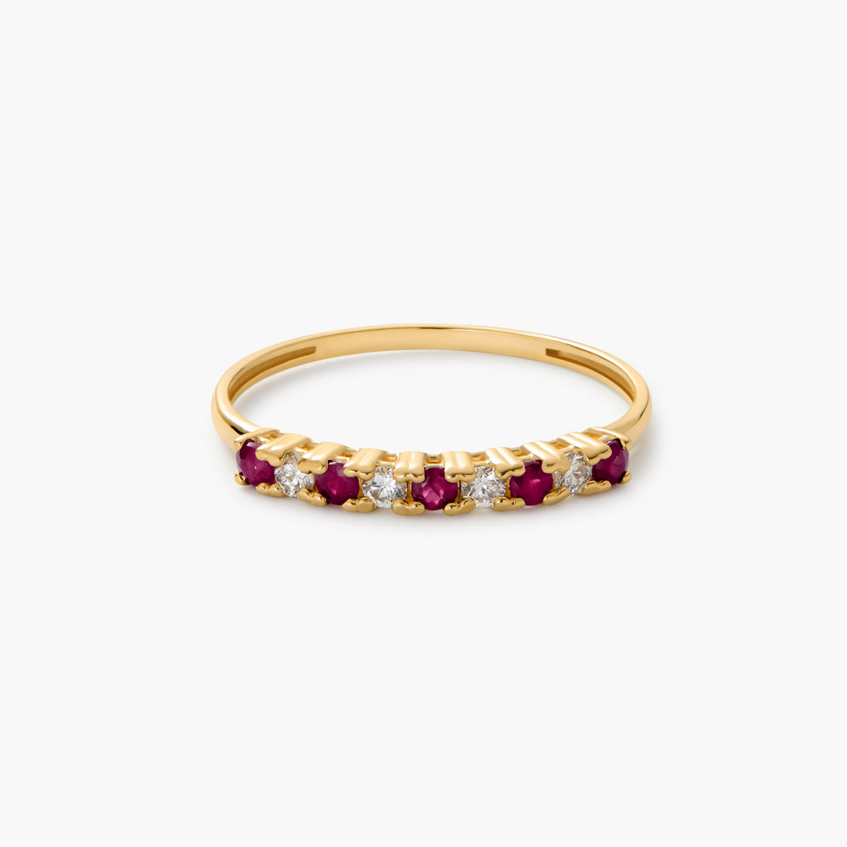 Anillo de oro 18K diamante natural 0.16 ct.