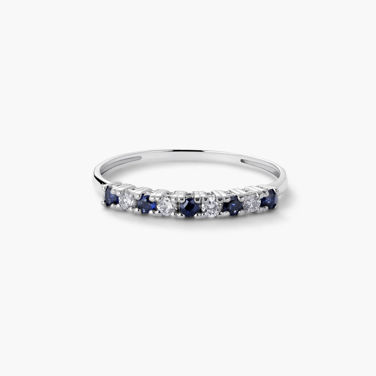Anillo de oro blanco 18K diamante natural 0.16 ct.