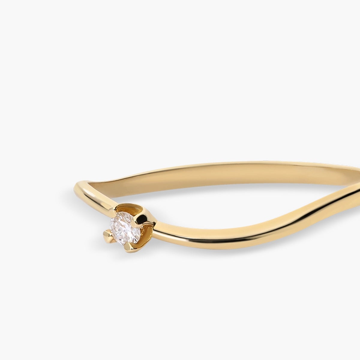 Anillo de oro 18K diamante natural 0.05 ct.