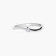 Anillo de oro blanco 18K diamante natural 0.05 ct. 