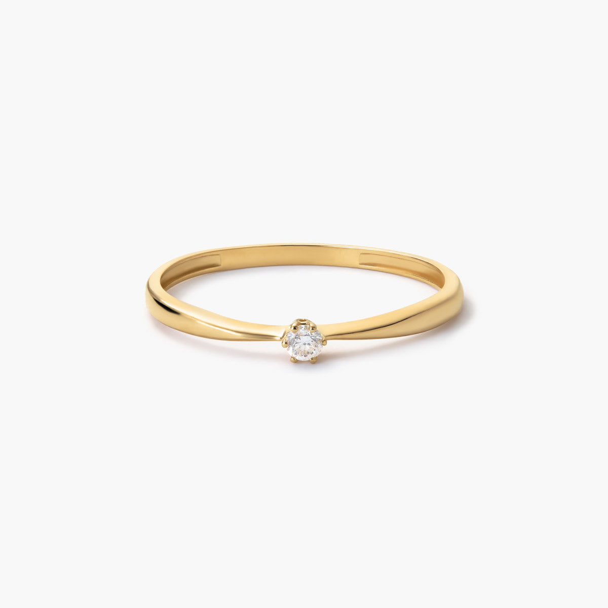 Anillo de oro 18K diamante natural 0.05 ct.