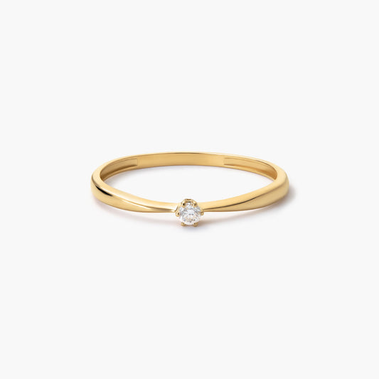 Anillo de oro 18K diamante natural 0.05 ct.