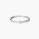 Anillo de oro blanco 18K diamante natural 0.05 ct.