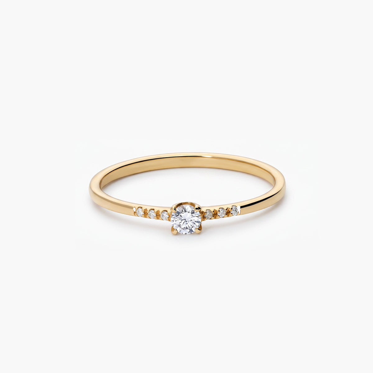 Anillo diamante natural 0.02 ct. oro 18 quilates