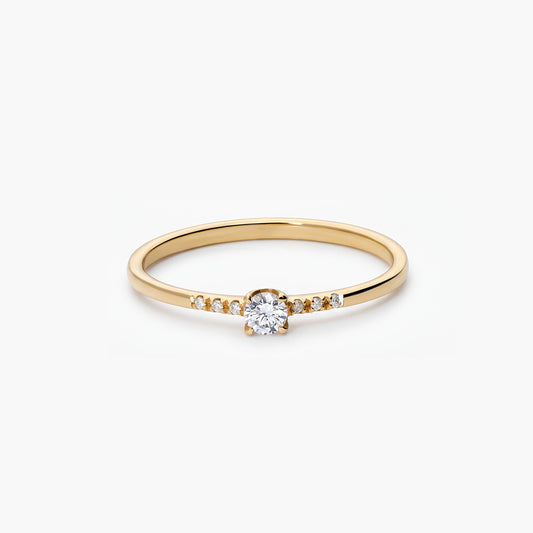 Anillo diamante natural 0.02 ct. oro 18 quilates