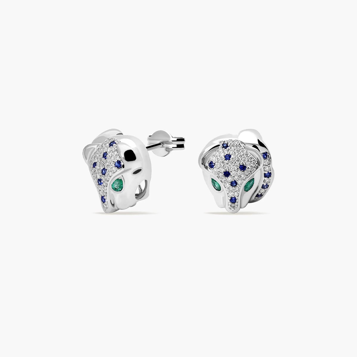 Pendientes de oro blanco 18K diamante natural 0.30 ct. ARCTIC LEOPARD