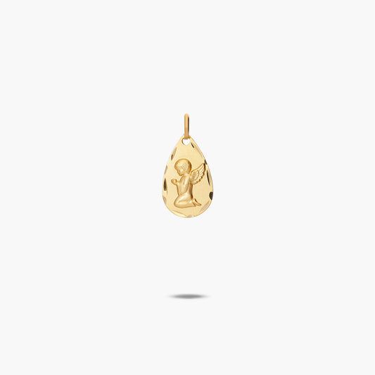Medalla ángel de oro 18K 19 mm