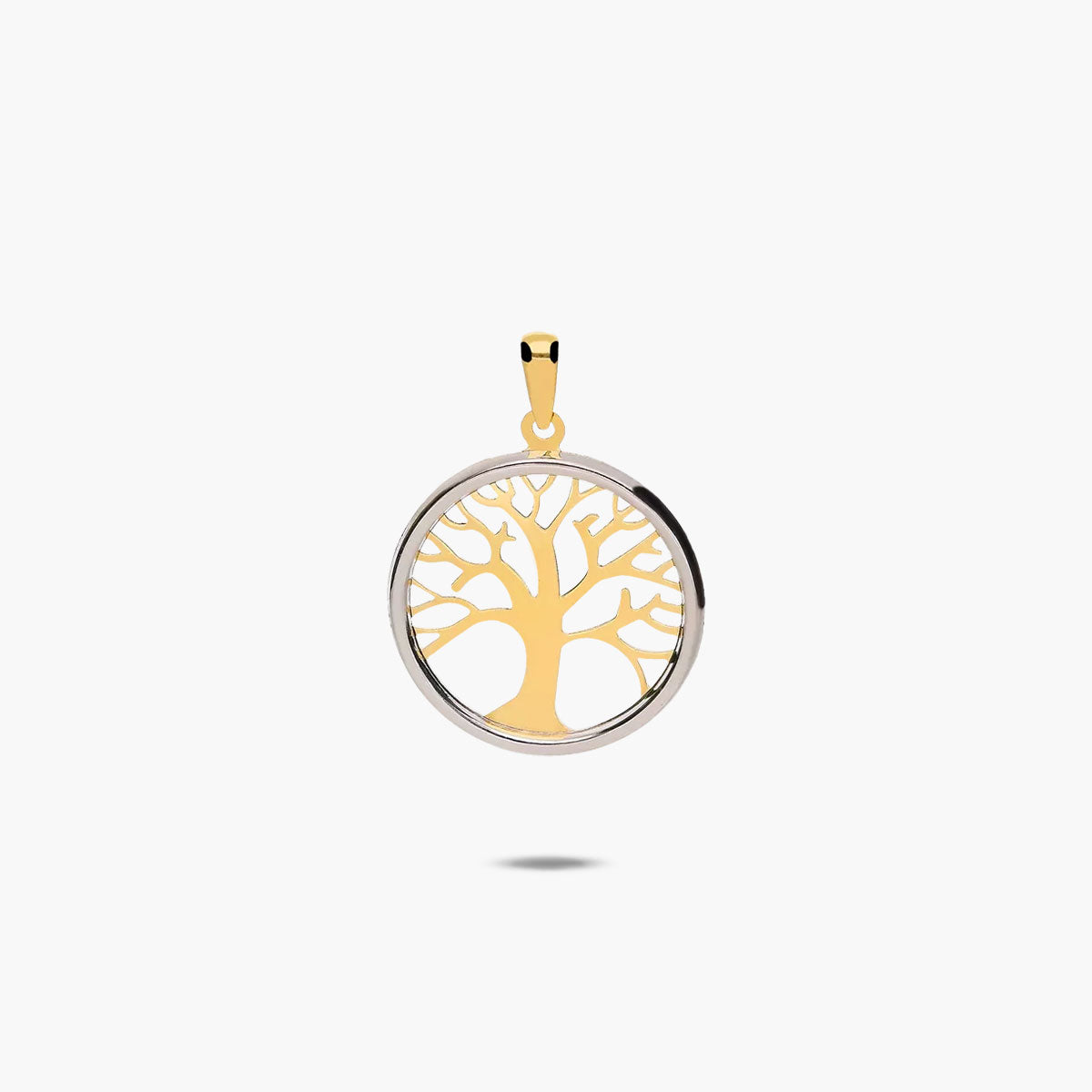 Colgante árbol de la vida de oro bicolor 18K 20 mm TREE OF LIFE
