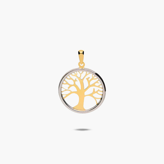 Colgante árbol de la vida de oro bicolor 18K 20 mm TREE OF LIFE