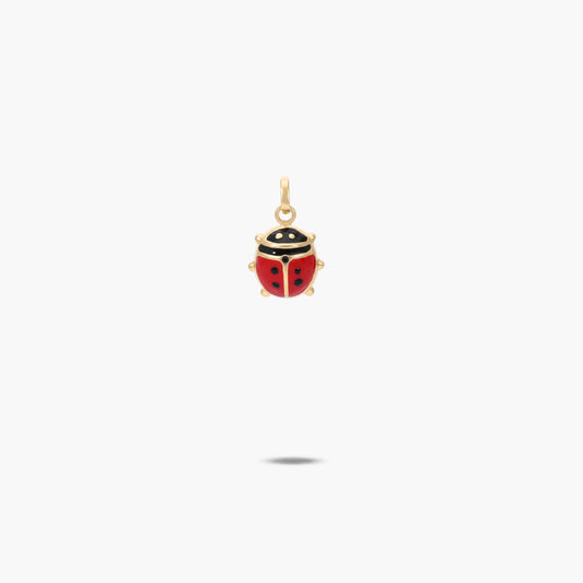 Colgante mariquita de oro 18K 8 mm