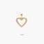 Colgante corazón de oro 18K circonitas 14 mm