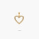Colgante corazón de oro 18K circonitas 14 mm